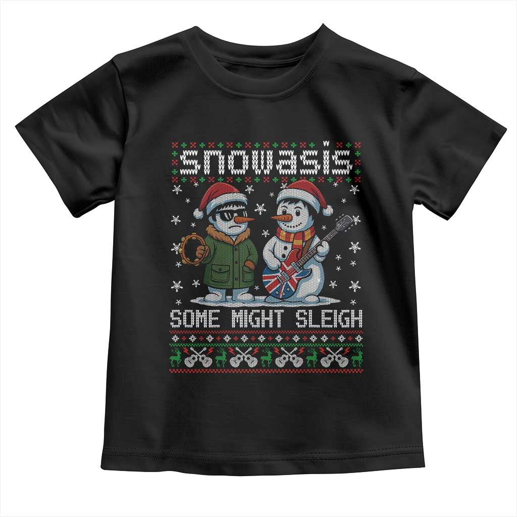 Snowasis Some Might Sleigh Toddler T Shirt Funny Christmas Snowmen Rock Band Parody - Wonder Print Shop