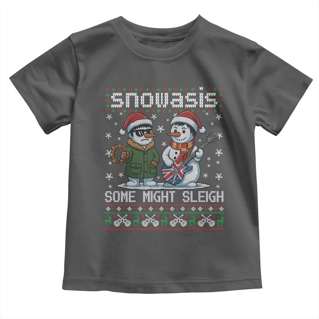 Snowasis Some Might Sleigh Toddler T Shirt Funny Christmas Snowmen Rock Band Parody - Wonder Print Shop