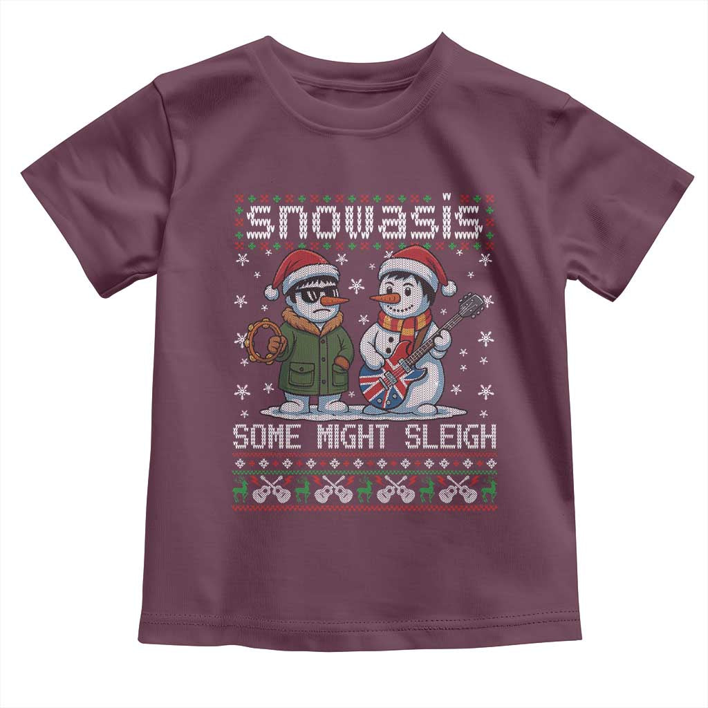 Snowasis Some Might Sleigh Toddler T Shirt Funny Christmas Snowmen Rock Band Parody - Wonder Print Shop