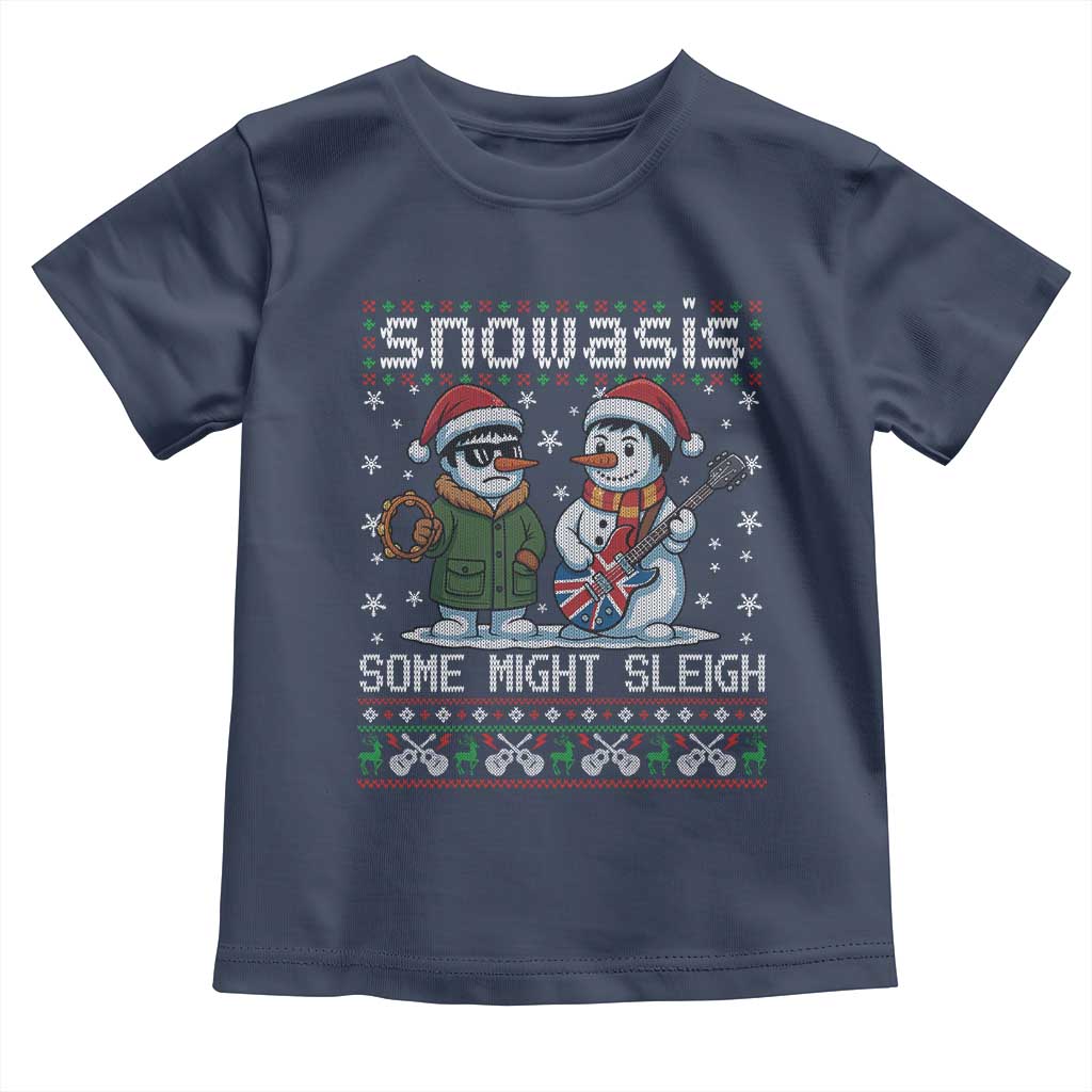 Snowasis Some Might Sleigh Toddler T Shirt Funny Christmas Snowmen Rock Band Parody - Wonder Print Shop