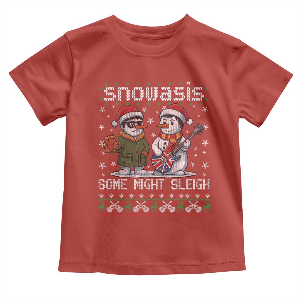 Snowasis Some Might Sleigh Toddler T Shirt Funny Christmas Snowmen Rock Band Parody - Wonder Print Shop