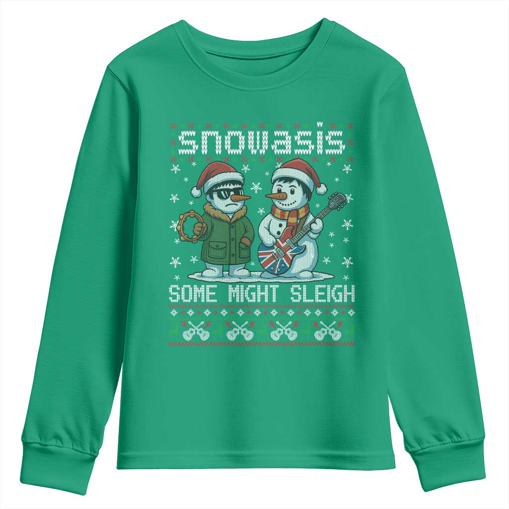 Snowasis Some Might Sleigh Youth Sweatshirt Funny Christmas Snowmen Rock Band Parody - Wonder Print Shop
