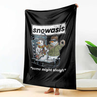 Snowasis Some Might Sleigh Throw Blanket Funny Christmas Snowmen Rock Band - Wonder Print Shop