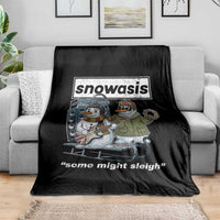 Snowasis Some Might Sleigh Throw Blanket Funny Christmas Snowmen Rock Band - Wonder Print Shop