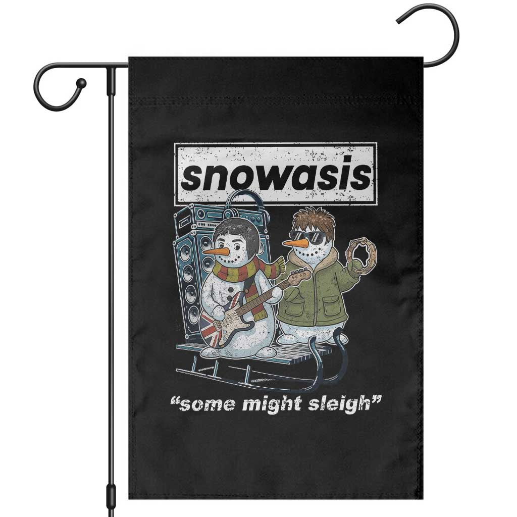 Snowasis Some Might Sleigh Garden Flag Funny Christmas Snowmen Rock Band - Wonder Print Shop