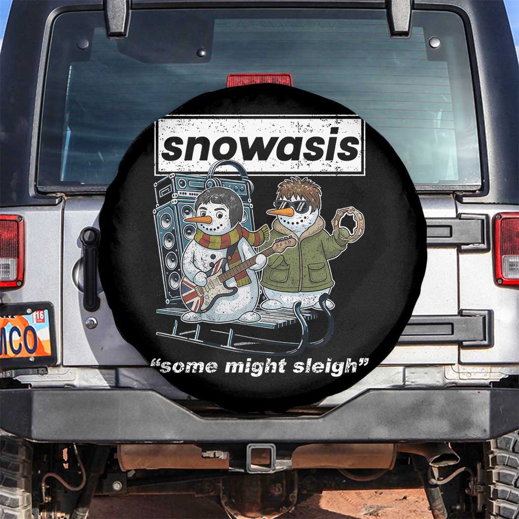 Snowasis Some Might Sleigh Spare Tire Cover Funny Christmas Snowmen Rock Band - Wonder Print Shop