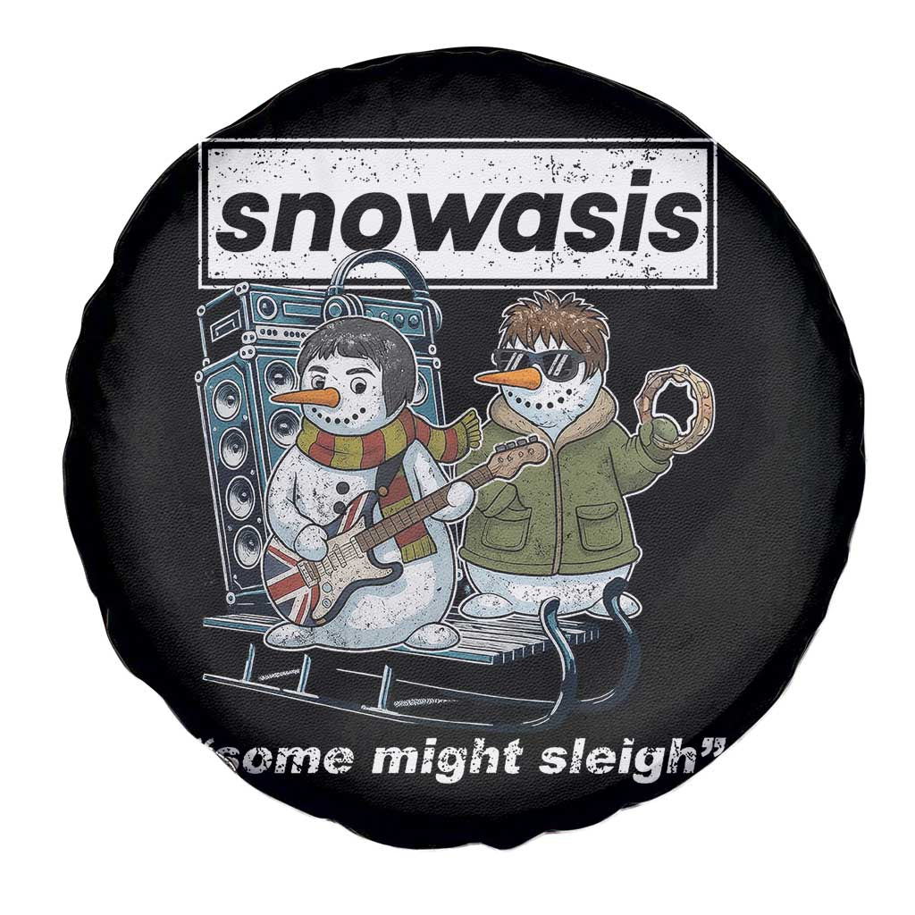 Snowasis Some Might Sleigh Spare Tire Cover Funny Christmas Snowmen Rock Band - Wonder Print Shop