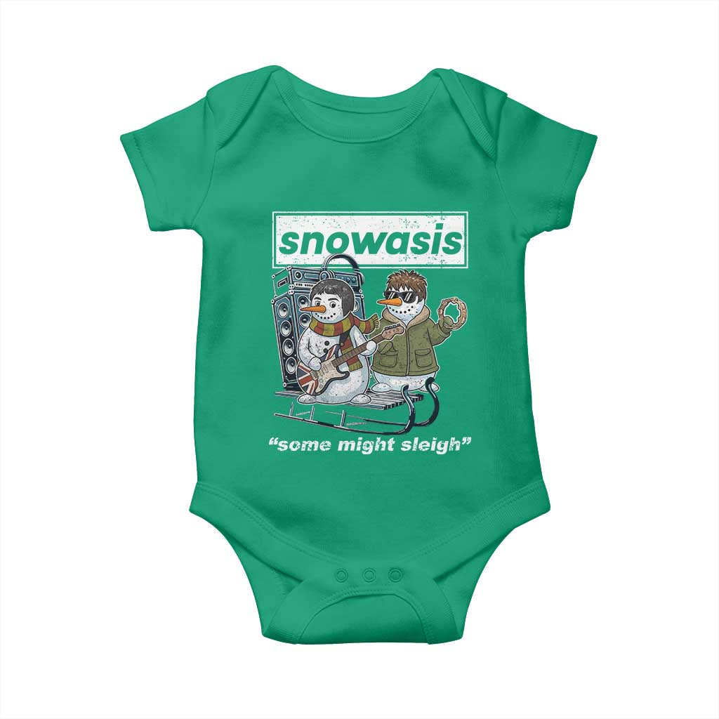 Snowasis Some Might Sleigh Baby Onesie Funny Christmas Snowmen Rock Band - Wonder Print Shop