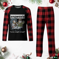 Snowasis Some Might Sleigh Plaid Pajama Set Funny Christmas Snowmen Rock Band - Wonder Print Shop