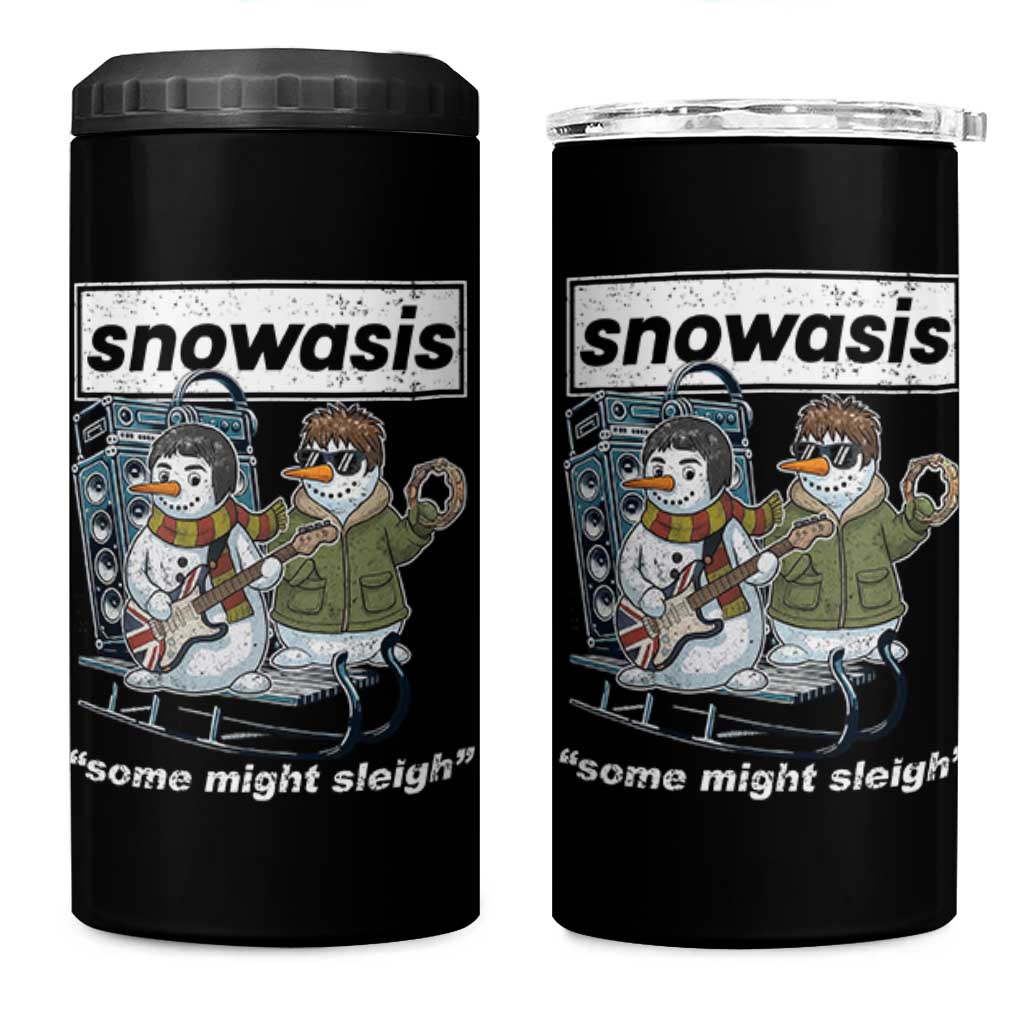 Snowasis Some Might Sleigh 4 in 1 Can Cooler Tumbler Funny Christmas Snowmen Rock Band - Wonder Print Shop