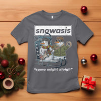 Snowasis Some Might Sleigh T Shirt Funny Christmas Snowmen Rock Band - Wonder Print Shop