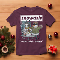 Snowasis Some Might Sleigh T Shirt Funny Christmas Snowmen Rock Band - Wonder Print Shop