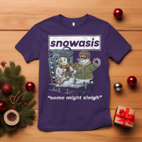 Snowasis Some Might Sleigh T Shirt Funny Christmas Snowmen Rock Band - Wonder Print Shop