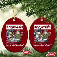 Snowasis Some Might Sleigh Ceramic Ornament Funny Xmas Snowmen Rock Band - Wonder Print Shop