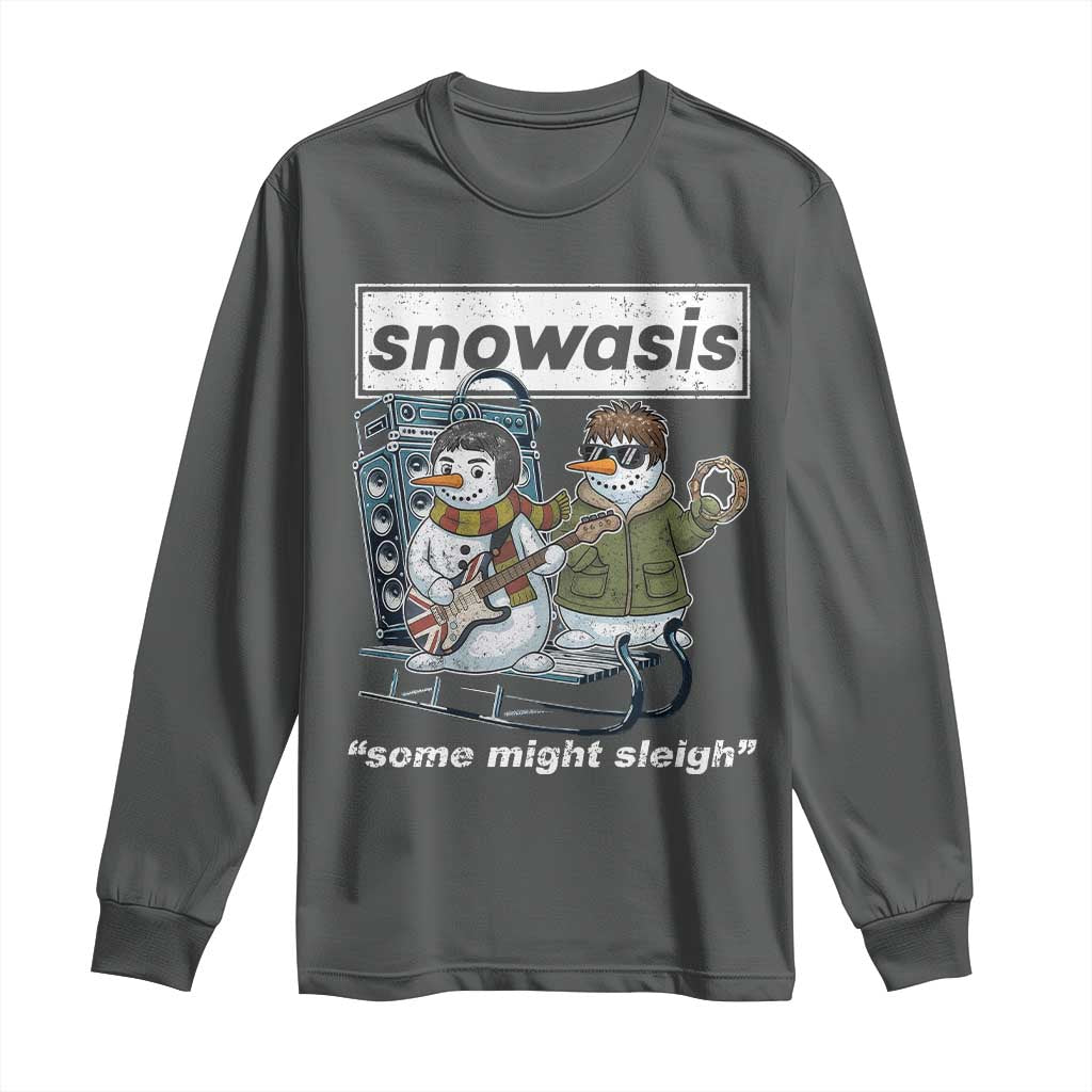 Snowasis Some Might Sleigh Long Sleeve Shirt Funny Christmas Snowmen Rock Band - Wonder Print Shop