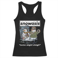 Snowasis Some Might Sleigh Racerback Tank Top Funny Christmas Snowmen Rock Band - Wonder Print Shop