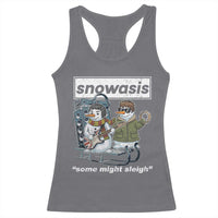 Snowasis Some Might Sleigh Racerback Tank Top Funny Christmas Snowmen Rock Band - Wonder Print Shop
