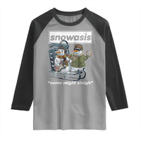 Snowasis Some Might Sleigh Raglan Shirt Funny Christmas Snowmen Rock Band - Wonder Print Shop