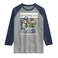 Snowasis Some Might Sleigh Raglan Shirt Funny Christmas Snowmen Rock Band - Wonder Print Shop