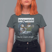 Snowasis Some Might Sleigh T Shirt For Women Funny Christmas Snowmen Rock Band - Wonder Print Shop