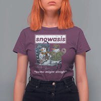 Snowasis Some Might Sleigh T Shirt For Women Funny Christmas Snowmen Rock Band - Wonder Print Shop