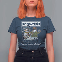 Snowasis Some Might Sleigh T Shirt For Women Funny Christmas Snowmen Rock Band - Wonder Print Shop
