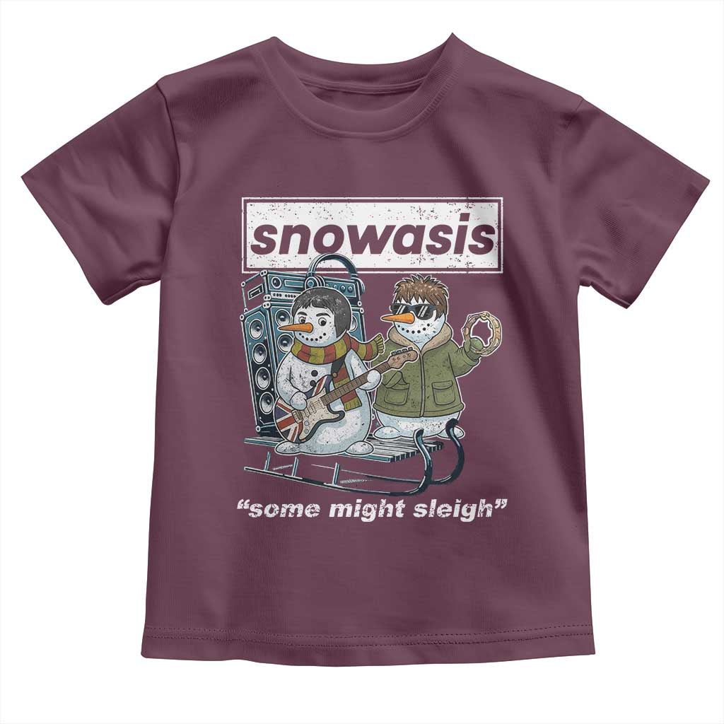 Snowasis Some Might Sleigh Toddler T Shirt Funny Christmas Snowmen Rock Band - Wonder Print Shop