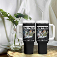 Snowasis Some Might Sleigh Tumbler With Handle Funny Christmas Snowmen Rock Band - Wonder Print Shop