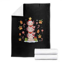 Funny Christmas Kawaii Axolotl Xmas Tree Throw Blanket - Wonder Print Shop