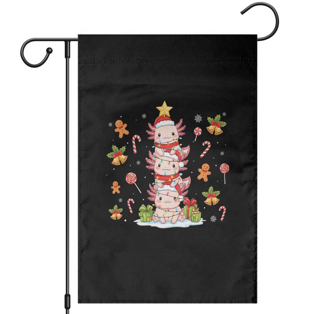 Funny Christmas Kawaii Axolotl Xmas Tree Garden Flag - Wonder Print Shop
