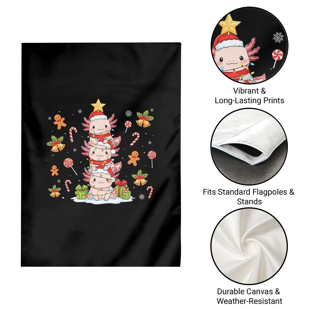 Funny Christmas Kawaii Axolotl Xmas Tree Garden Flag - Wonder Print Shop