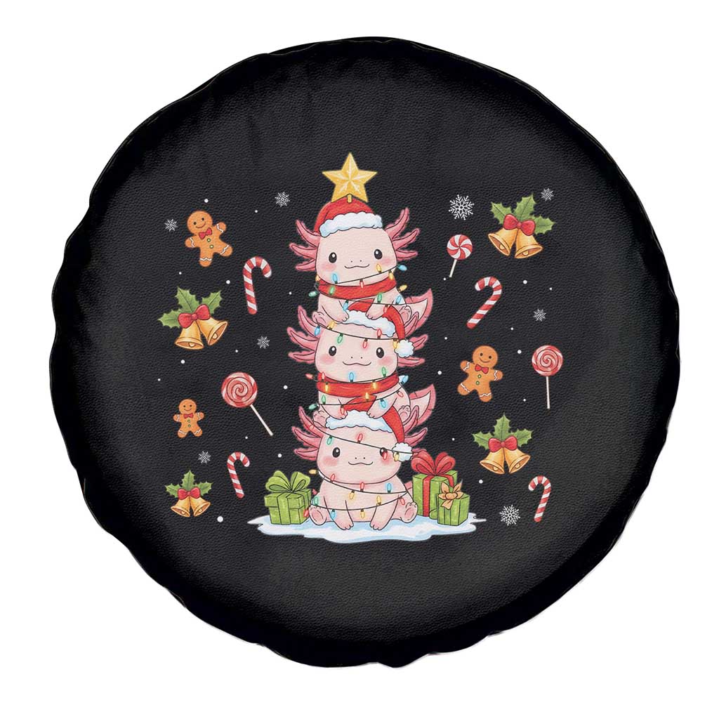 Funny Christmas Kawaii Axolotl Xmas Tree Spare Tire Cover - Wonder Print Shop