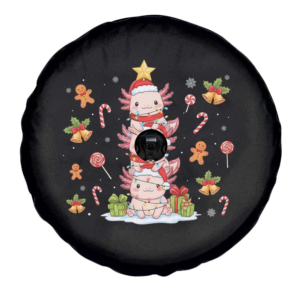 Funny Christmas Kawaii Axolotl Xmas Tree Spare Tire Cover - Wonder Print Shop
