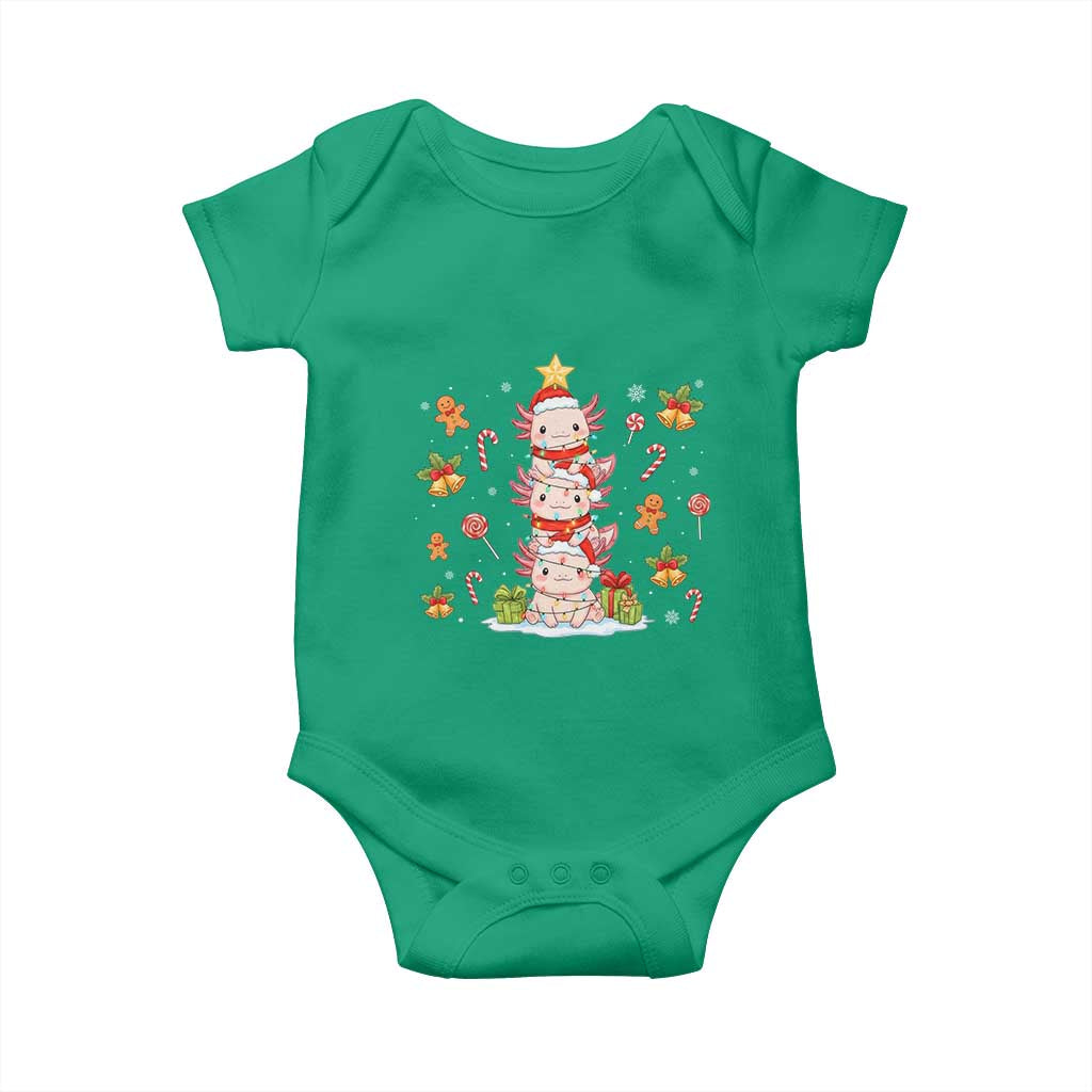 Funny Christmas Kawaii Axolotl Xmas Tree Baby Onesie - Wonder Print Shop