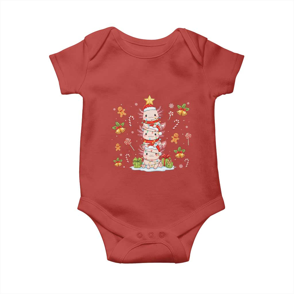 Funny Christmas Kawaii Axolotl Xmas Tree Baby Onesie - Wonder Print Shop