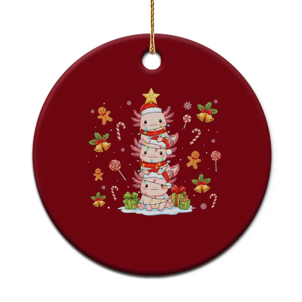 Funny Christmas Kawaii Axolotl Xmas Tree Ceramic Ornament - Wonder Print Shop