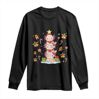Funny Christmas Kawaii Axolotl Xmas Tree Long Sleeve Shirt - Wonder Print Shop