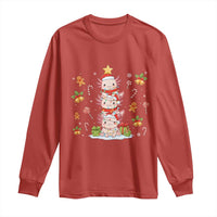 Funny Christmas Kawaii Axolotl Xmas Tree Long Sleeve Shirt - Wonder Print Shop