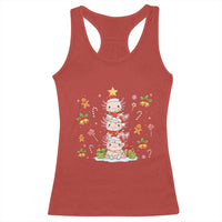 Funny Christmas Kawaii Axolotl Xmas Tree Racerback Tank Top - Wonder Print Shop