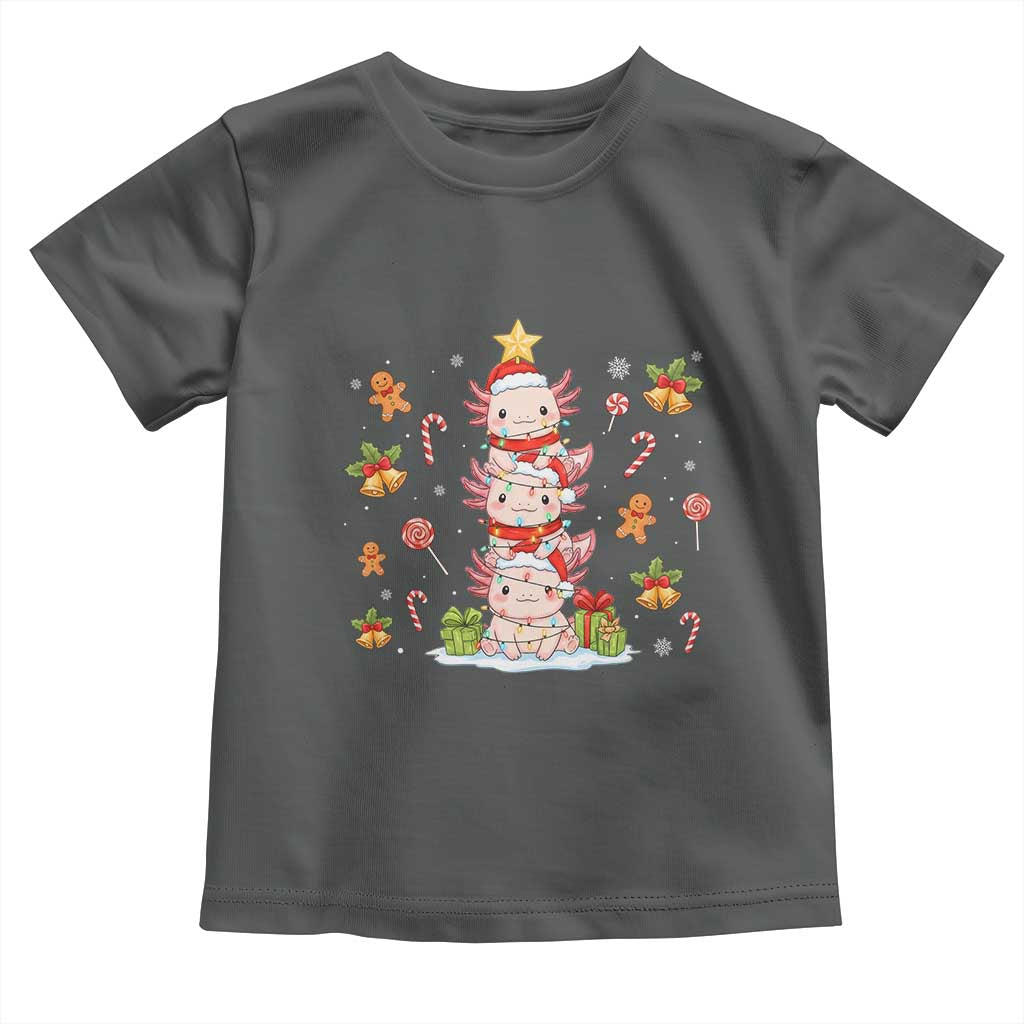 Funny Christmas Kawaii Axolotl Xmas Tree Toddler T Shirt - Wonder Print Shop