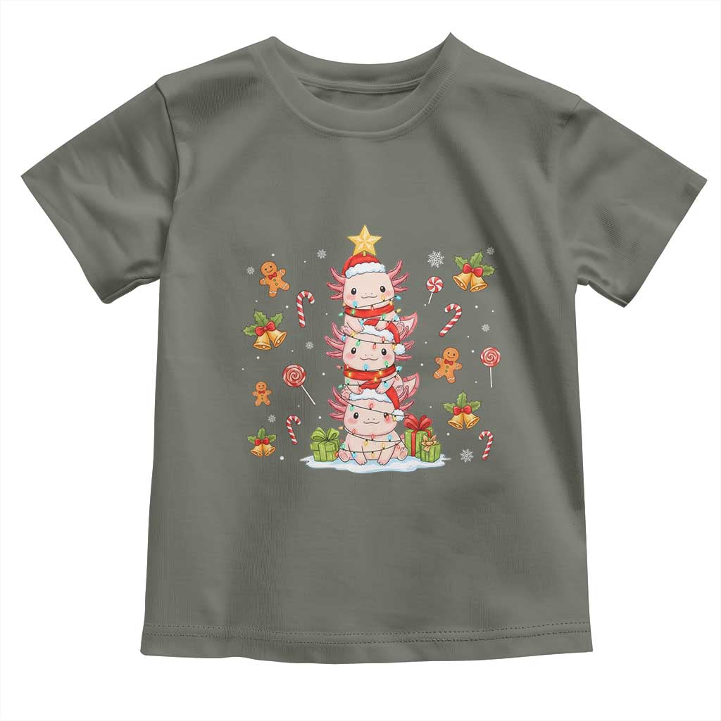 Funny Christmas Kawaii Axolotl Xmas Tree Toddler T Shirt - Wonder Print Shop