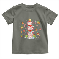 Funny Christmas Kawaii Axolotl Xmas Tree Toddler T Shirt - Wonder Print Shop