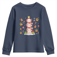 Funny Christmas Kawaii Axolotl Xmas Tree Youth Sweatshirt - Wonder Print Shop