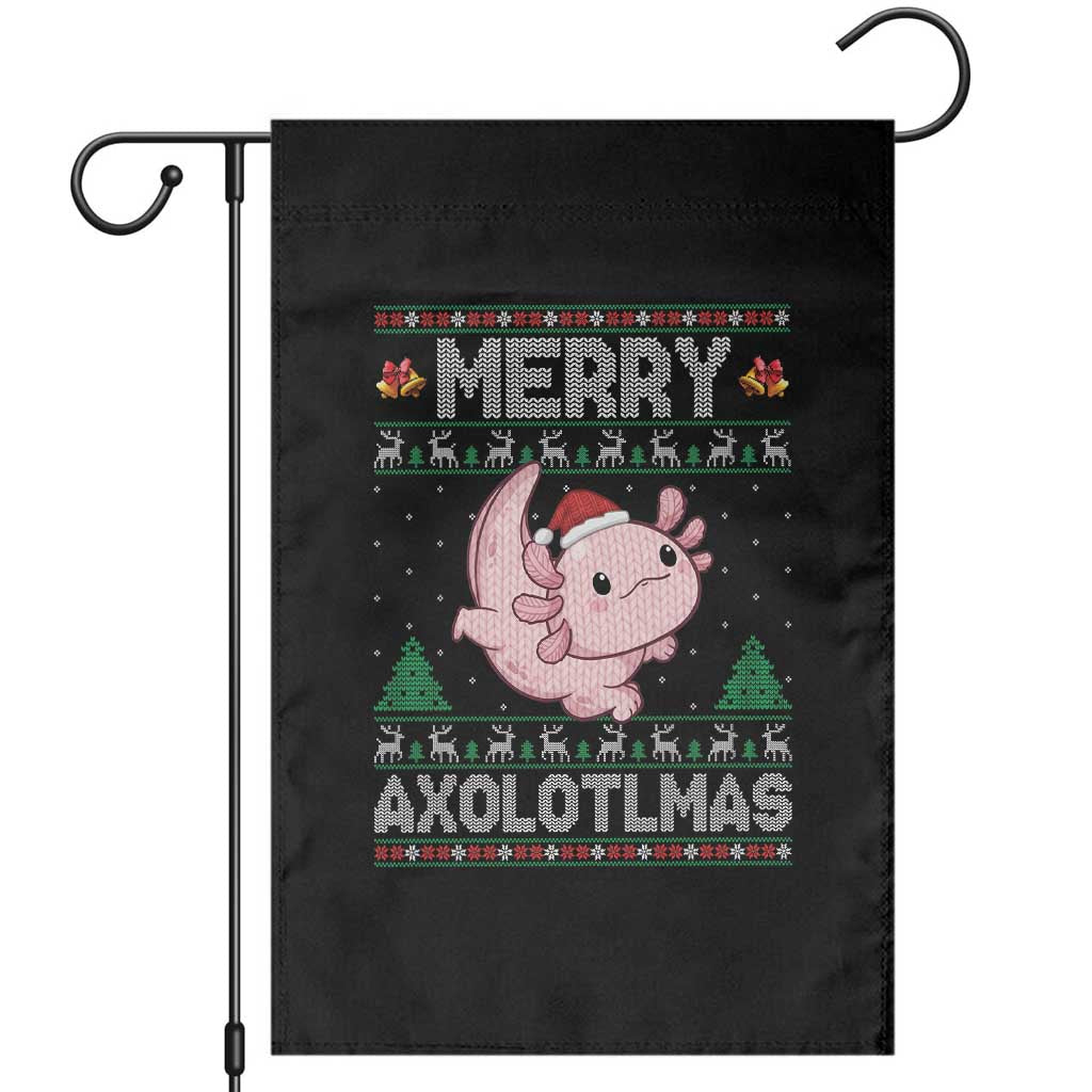 Funny Christmas Axolotl Garden Flag Merry Axolotlmas Xmas Salamander - Wonder Print Shop