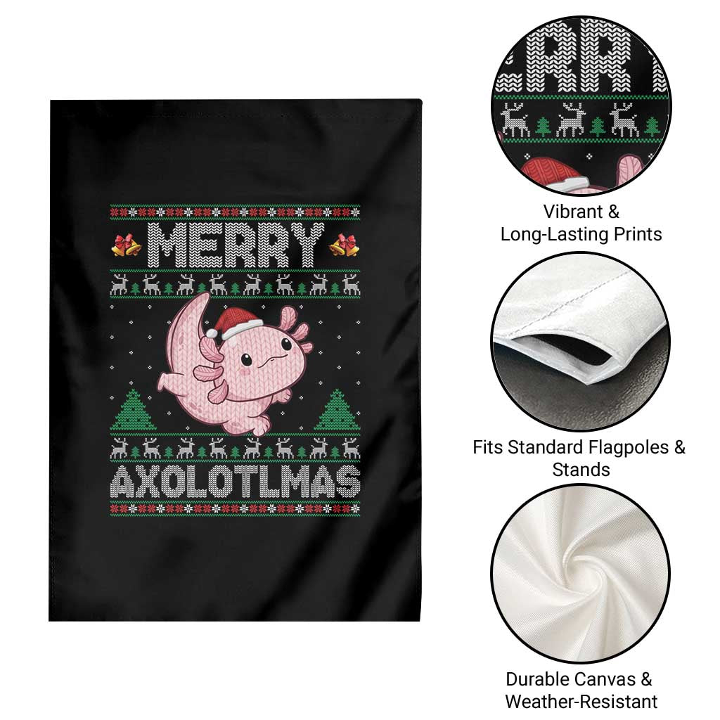 Funny Christmas Axolotl Garden Flag Merry Axolotlmas Xmas Salamander - Wonder Print Shop