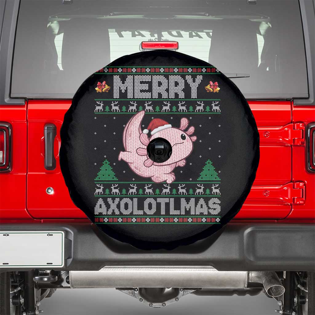 Funny Christmas Axolotl Spare Tire Cover Merry Axolotlmas Xmas Salamander - Wonder Print Shop