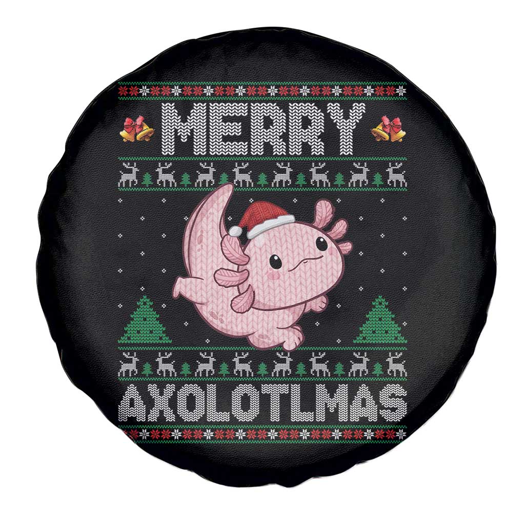 Funny Christmas Axolotl Spare Tire Cover Merry Axolotlmas Xmas Salamander - Wonder Print Shop