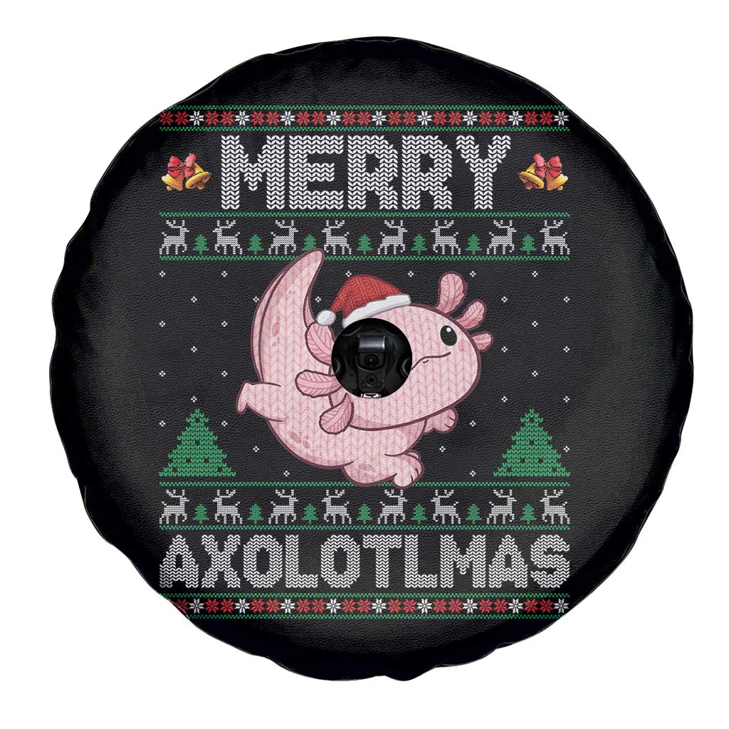 Funny Christmas Axolotl Spare Tire Cover Merry Axolotlmas Xmas Salamander - Wonder Print Shop