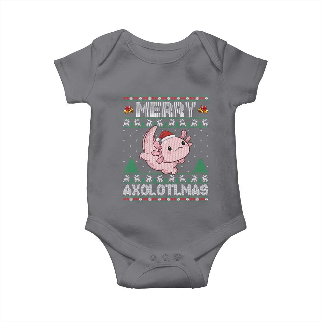 Funny Christmas Axolotl Baby Onesie Merry Axolotlmas Xmas Salamander - Wonder Print Shop
