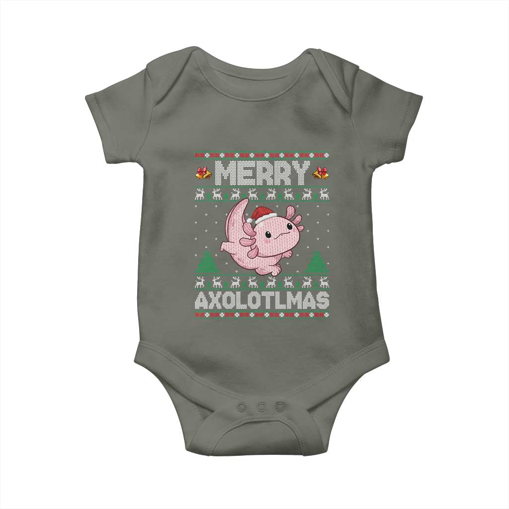 Funny Christmas Axolotl Baby Onesie Merry Axolotlmas Xmas Salamander - Wonder Print Shop